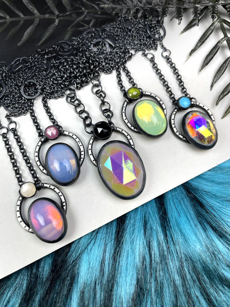 Vintage Glass Easter Orbit Necklaces - 5 Available