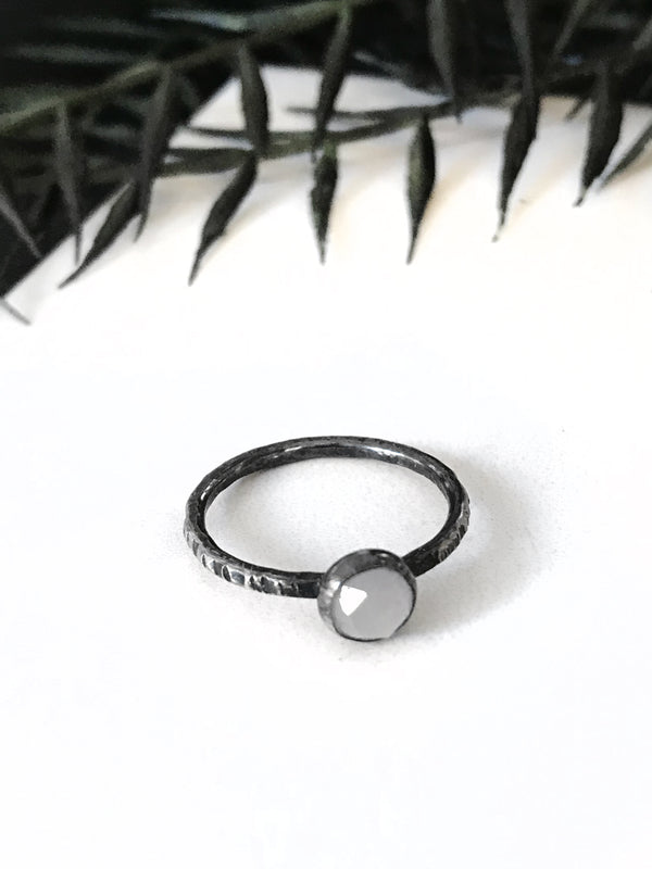 6mm White Moonstone Ring