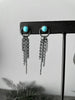 Turquoise Fringe and Druzy Drop Earrings - 1 left
