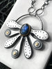 Minoan Inspired Flower Pendant with Labradorite and 14k Gold Details