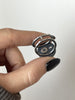 Teal Labradorite Orbit Ring - Size 7