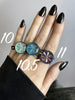 Small Antique Glass Orbit Rings - Sizes 5-11 - 13 available