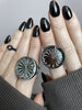 Large Antique Glass Orbit Rings - Sizes 7.5 & 8 - 2 available