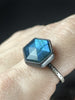 Blue Labradorite Hexagon Ring