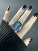 Large Antique Glass Orbit Ring - Size 7