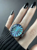 Large Antique Glass Orbit Ring - Size 7