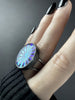 Large Antique Glass Orbit Ring - Size 7