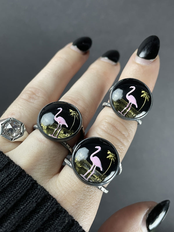 Pink Flamingo Orbit Rings - 3 Available