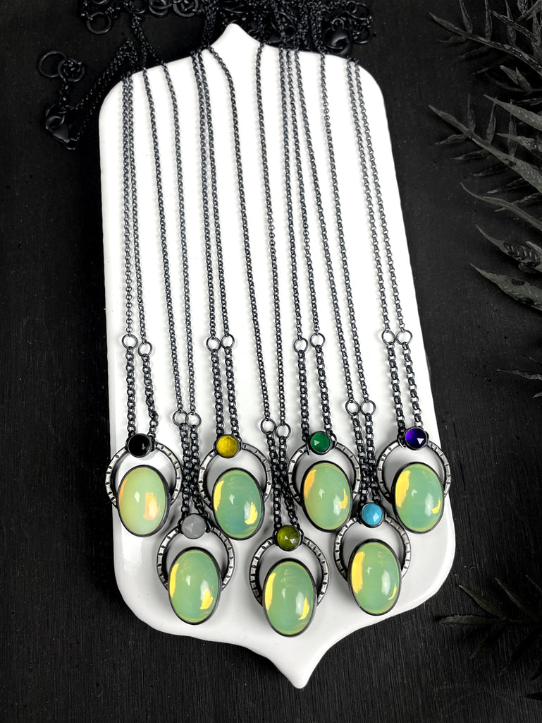 Uranium Glass Orbit Necklaces - 7 available