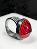 Red Cadmium Glass Rings - 2 available