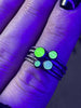 Uranium Glass Stacking Rings - 35 sets available