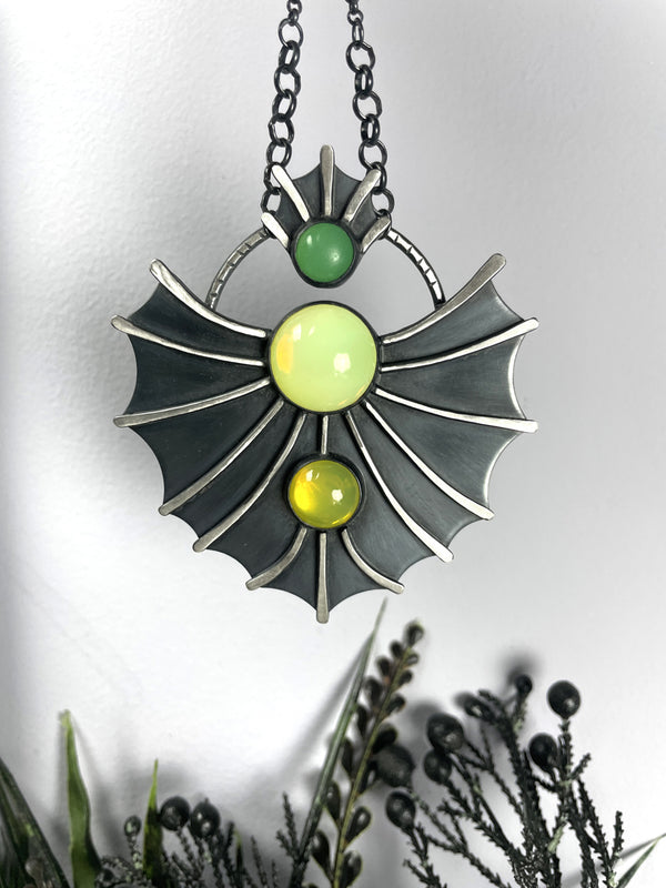 Uranium Glass Statement Creature Necklace - 1 available