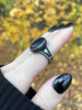 Matte Black Onyx Meteor Ring - Size 8