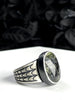 Glowing Rutile Quartz Creeper Ring - Size 11