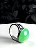 Uranium Glass Meteor Ring - Size 8