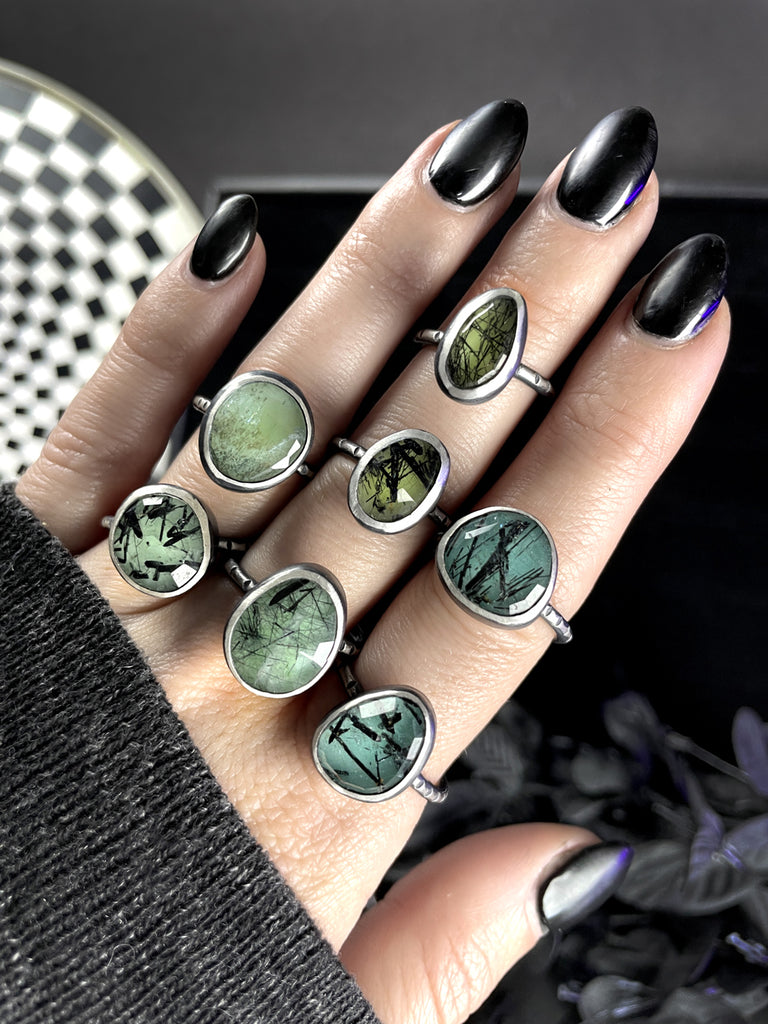 Glow in the Dark Rutile Quartz Rings - 7 available