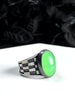 Uranium Glass Illusion Ring - Size 10