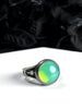 Uranium Glass Meteor Ring - Size 9.5