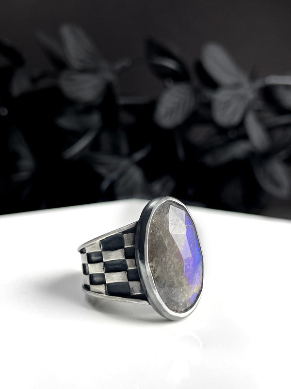 Purple Labradorite Illusion Ring - Size 9