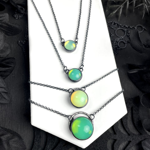 Small Uranium Glass Necklaces - 4 Stone Options