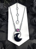 Ruby & Black Onyx Moon Necklace