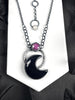 Ruby & Black Onyx Moon Necklace