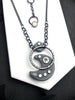 Ruby & Black Onyx Moon Necklace