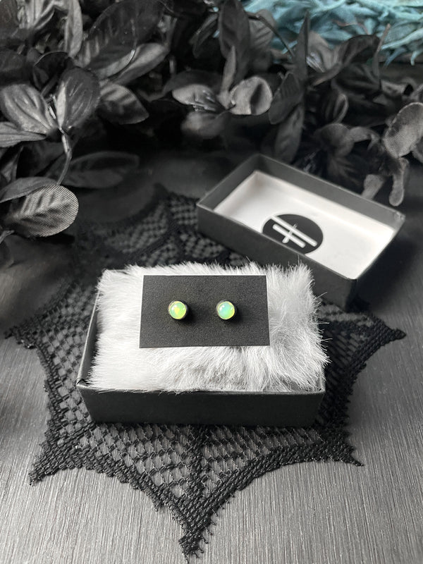 Uranium Glass Stud Earrings