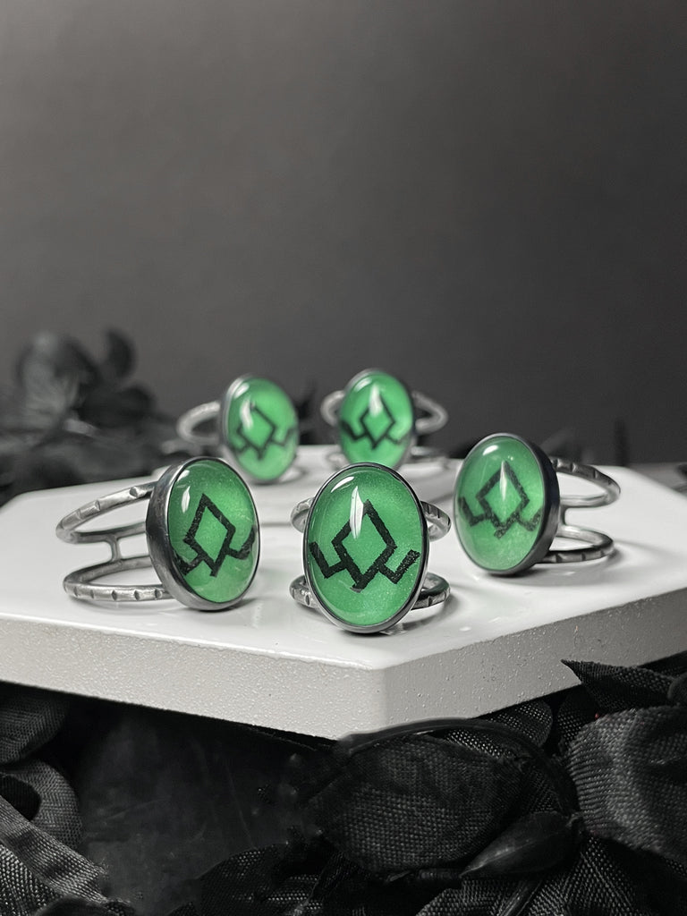 Glowing Owl Cave Symbol Ring - 5 available