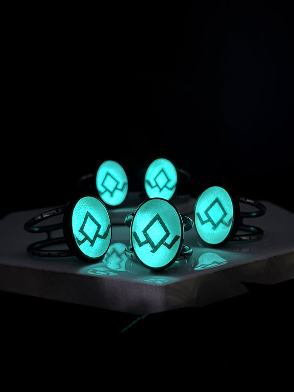 Glowing Owl Cave Symbol Ring - 5 available