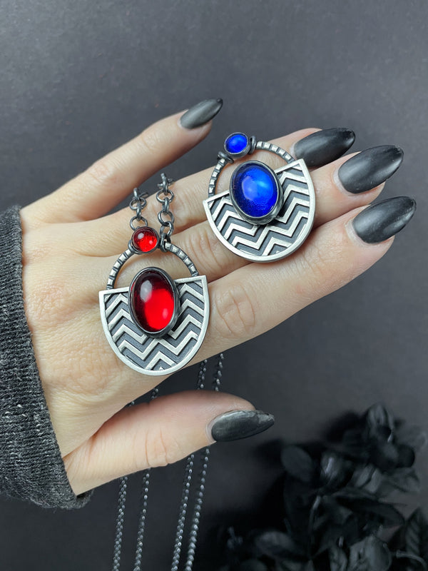 Large Chevron Orbit Necklaces - 2 Available