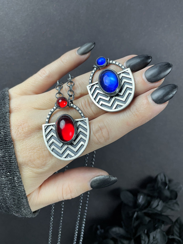 Large Chevron Orbit Necklaces - 2 Available