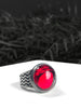 Red Circle Glass Firewalk Ring