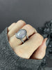 Rose-Cut Mauve Sapphire Orbit Ring - Size 9