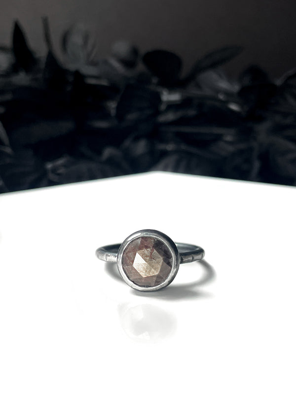 Rose-Cut Chocolate Sapphire Ring - Size 7