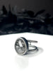 Glow in the Dark Rutile Quartz Orbit Ring - Size 8