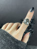 Glow in the Dark Rutile Quartz Orbit Ring - Size 8