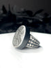 White Glow Rutile Quartz Creeper Ring - Size 7.5