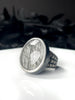 White Glow Rutile Quartz Creeper Ring - Size 7.5