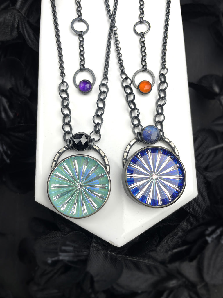 Vintage Glass Pinwheel Necklace - 2 Available