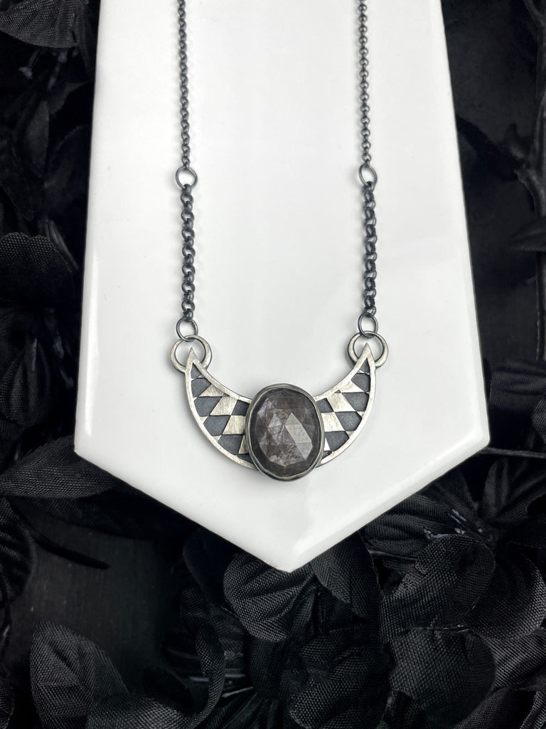 Sapphire Illusion Moon Necklace