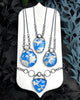 Planet Earth Orbit Necklaces with Sky Plume Agate - 1 left: C