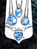 Planet Earth Orbit Necklaces with Sky Plume Agate - 1 left: C
