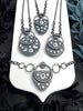Planet Earth Orbit Necklaces with Sky Plume Agate - 1 left: C