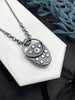 Planet Earth Statement Necklace - Sky Plume Agate with Rose-Cut Moonstone