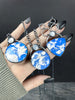 Planet Earth Orbit Necklaces with Sky Plume Agate - 1 left: C