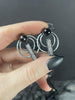 Silver Druzy & Black Star Diopside "Signal" Earrings