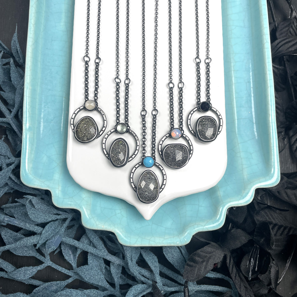 Sparkly Black Outer Space Necklaces - Midnight Quartzite Jewelry