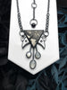 Silver Meteorite Necklace with Moonstone