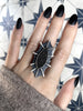 Sparkly Black Druzy Space Creature Statement Ring - Size 9